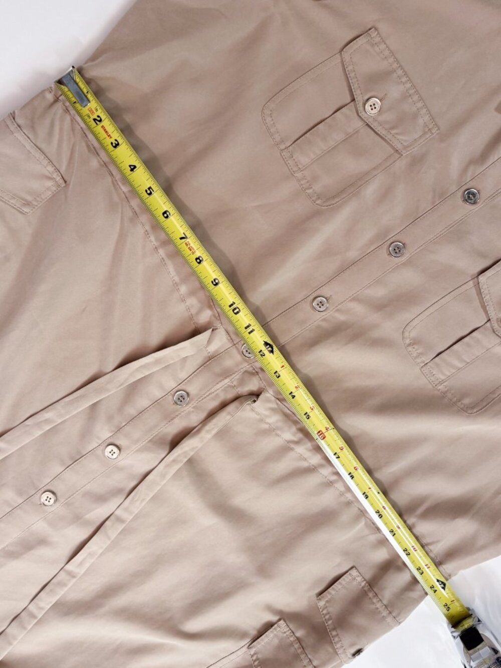 Calvin Klein Plus Size 18W Utility Shirt Dress Khaki NWT Workwear Minimalist - Picture 11 of 15